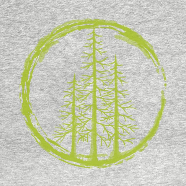 Pacific Northwest Evergreen Trees watercolor design. by StephJChild